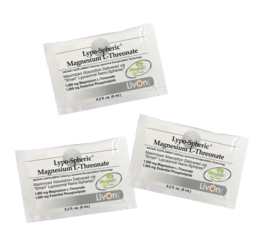 3 packets of lypo spheric magnesium l-threonate